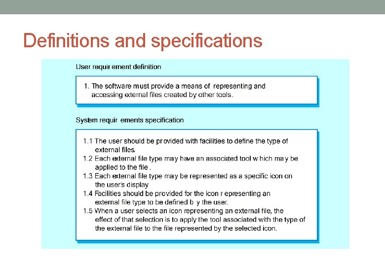 Definitions and specifications 