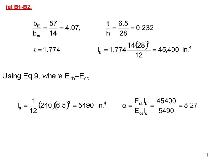(a) B 1 -B 2, Using Eq. 9, where Ecb=Ecs 11 