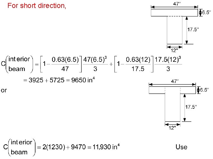 For short direction, 