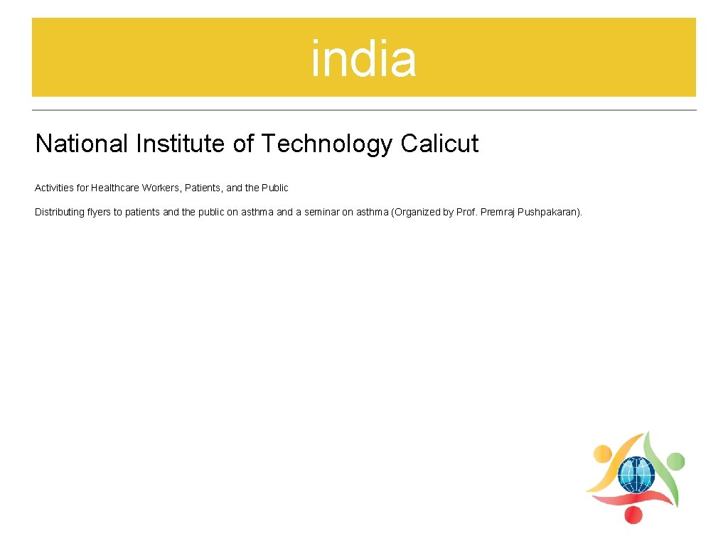 india National Institute of Technology Calicut Activities for Healthcare Workers, Patients, and the Public