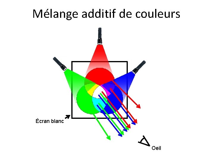 Mélange additif de couleurs Écran blanc Oeil 