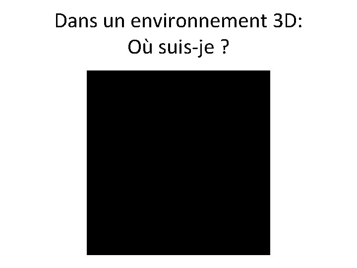 Dans un environnement 3 D: Où suis-je ? 