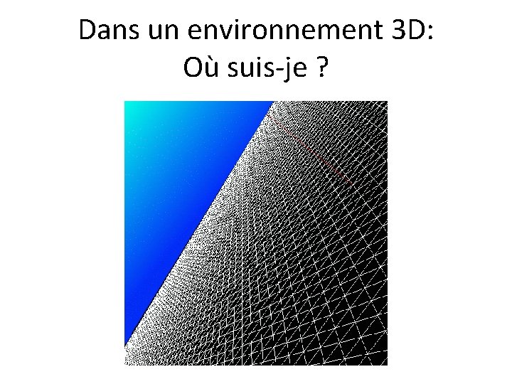 Dans un environnement 3 D: Où suis-je ? 