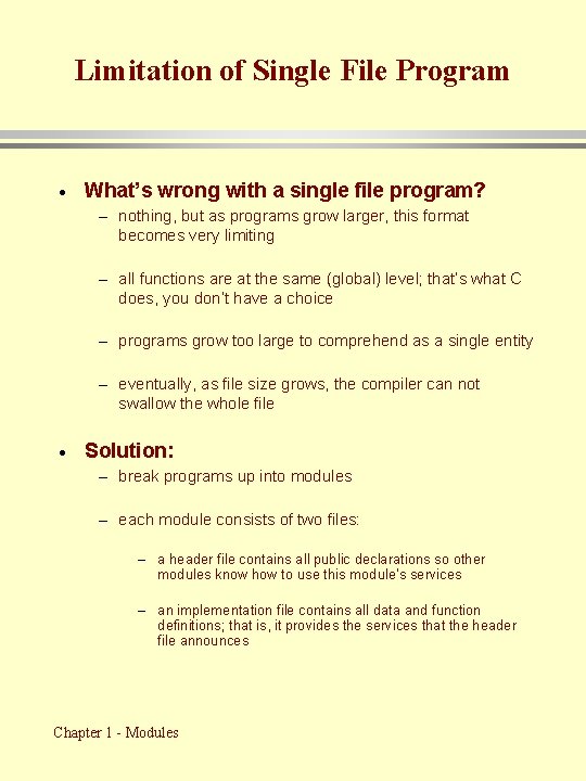 Single File Line Class CSE 687 Object Oriented Design Class Notes Chapter