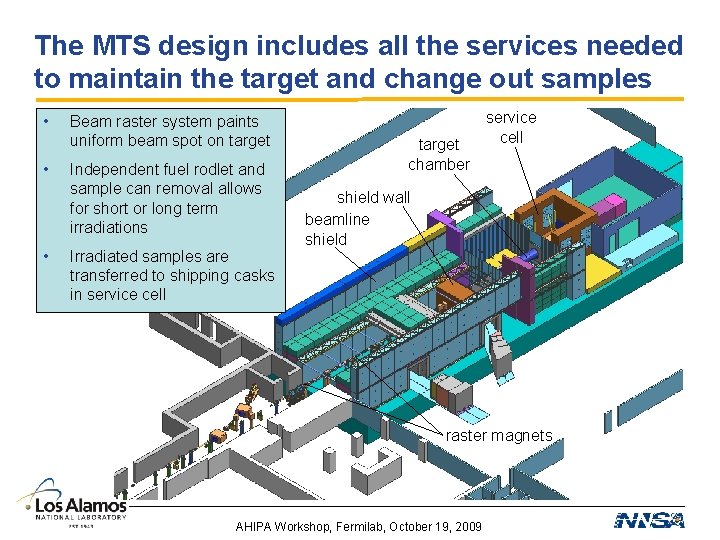 The MTS design includes all the services needed to maintain the target and change