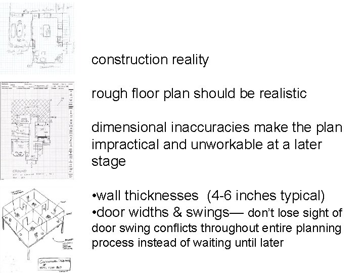 construction reality rough floor plan should be realistic dimensional inaccuracies make the plan impractical
