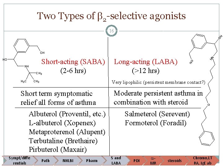 Two Types of 2 -selective agonists OH 16 3 H 3 C CH 3