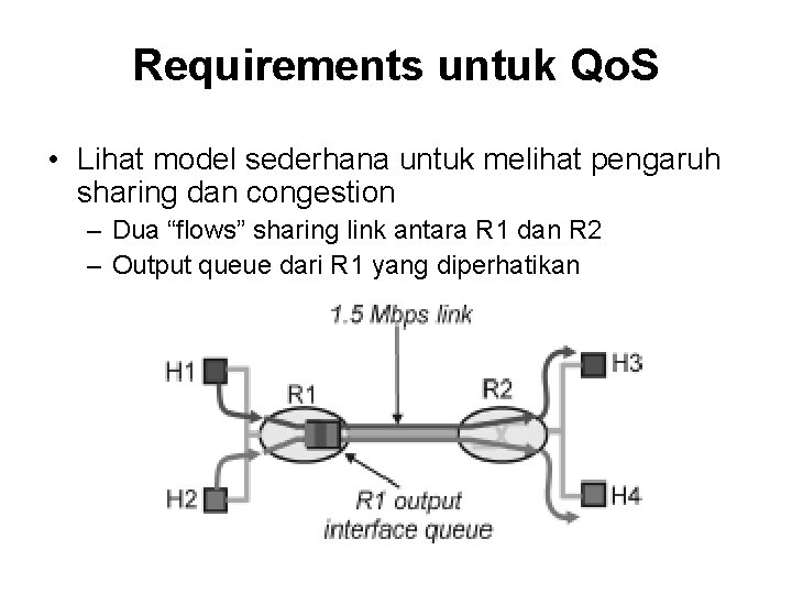 Requirements untuk Qo. S • Lihat model sederhana untuk melihat pengaruh sharing dan congestion