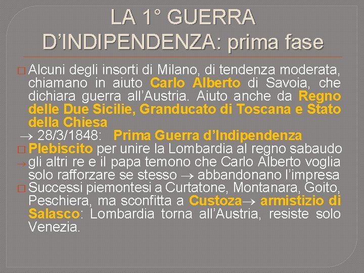 LA 1° GUERRA D’INDIPENDENZA: prima fase � Alcuni degli insorti di Milano, di tendenza