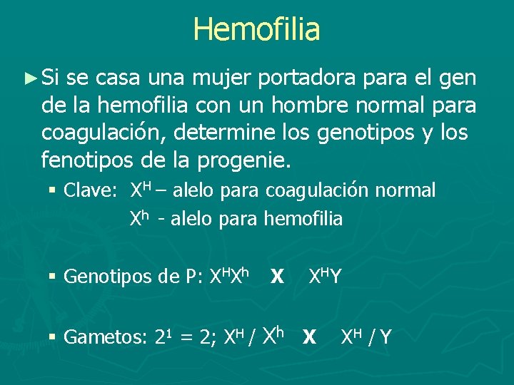 Hemofilia ► Si se casa una mujer portadora para el gen de la hemofilia