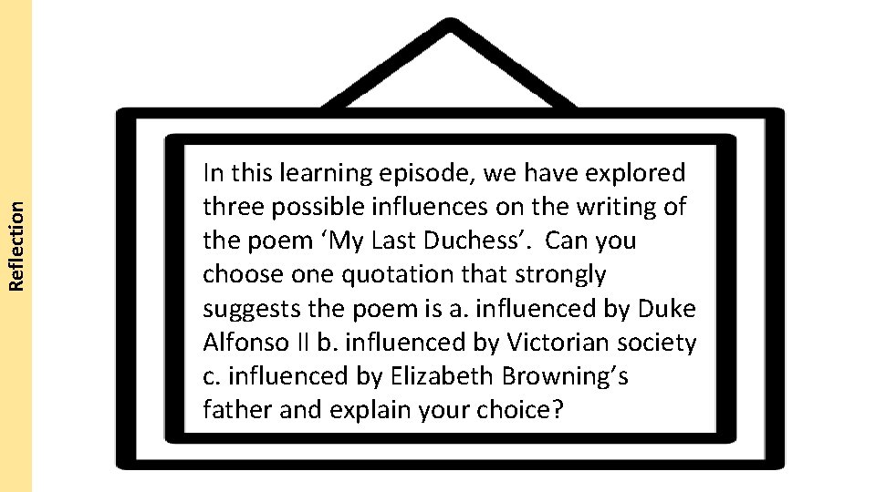 Reflection In this learning episode, we have explored three possible influences on the writing