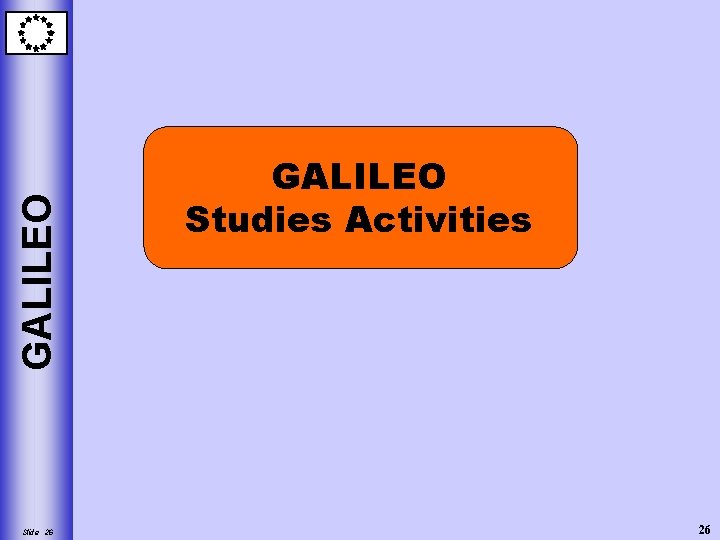 GALILEO Slide 26 GALILEO Studies Activities 26 