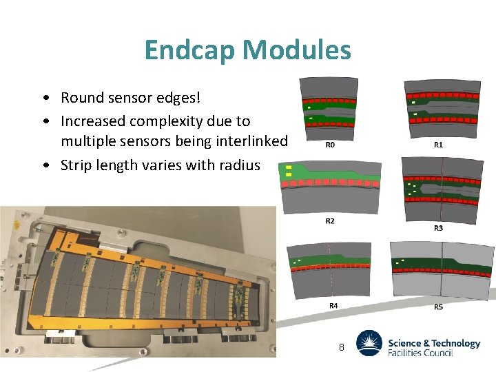 Endcap Modules • Round sensor edges! • Increased complexity due to multiple sensors being