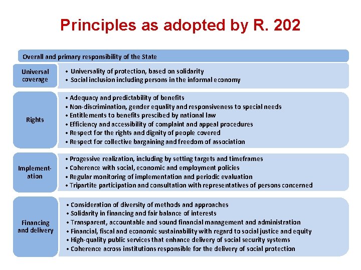 Principles as adopted by R. 202 Overall and primary responsibility of the State Universal