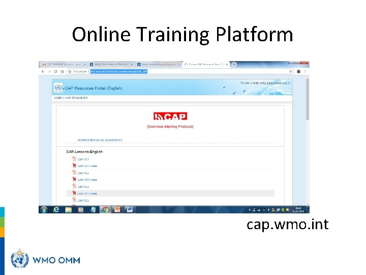 Online Training Platform cap. wmo. int 