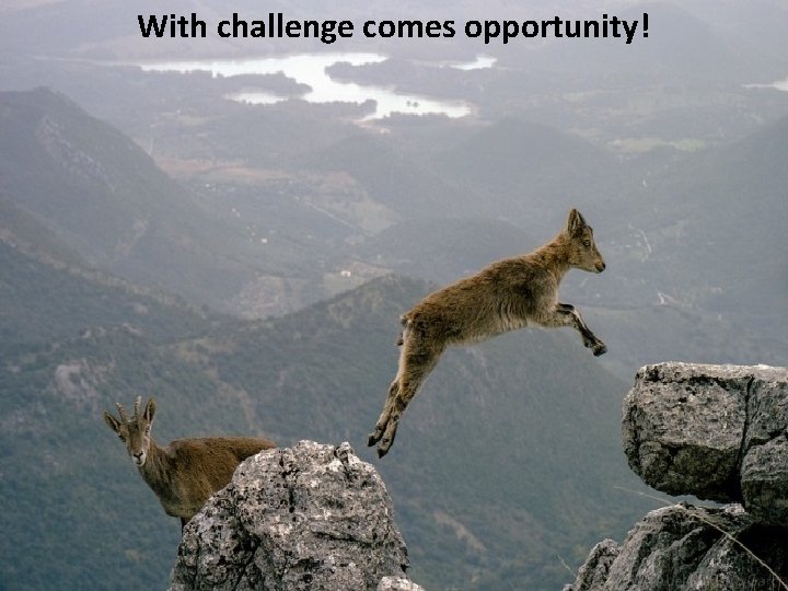 With challenge comes opportunity! 