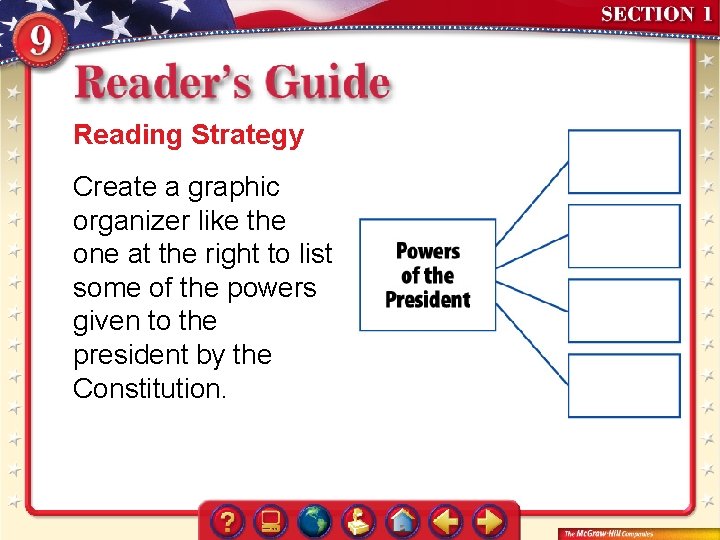 Reading Strategy Create a graphic organizer like the one at the right to list