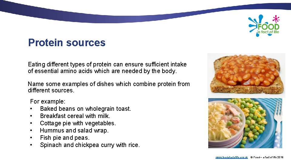 Protein sources Eating different types of protein can ensure sufficient intake of essential amino