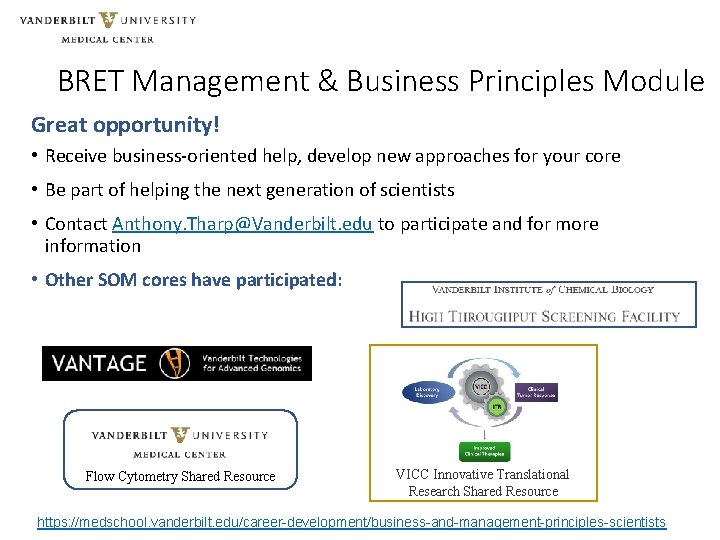BRET Management & Business Principles Module Great opportunity! • Receive business-oriented help, develop new