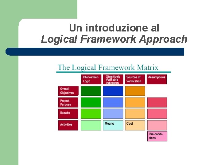 Un introduzione al Logical Framework Approach 