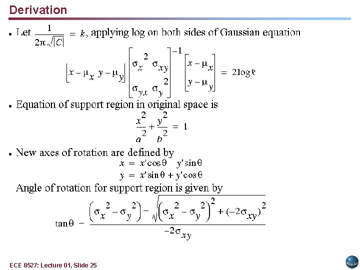 Derivation ECE 8527: Lecture 01, Slide 25 