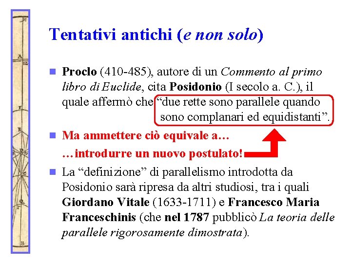 Tentativi antichi (e non solo) Proclo (410 -485), autore di un Commento al primo