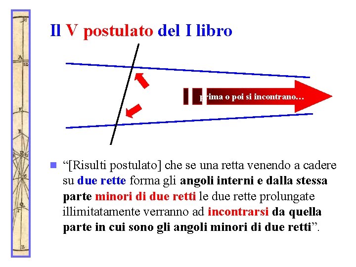 Il V postulato del I libro Una delle questioni più celebri della storia della