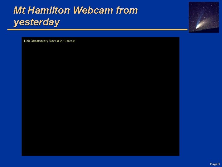 Mt Hamilton Webcam from yesterday Page 6 