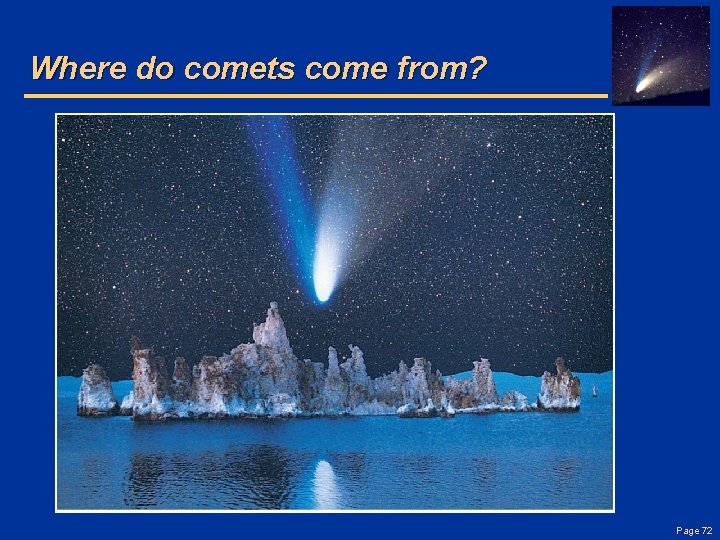 Where do comets come from? Page 72 