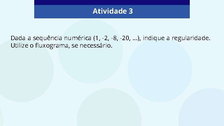 Atividade 3 Dada a sequência numérica (1, -2, -8, -20, . . . ),