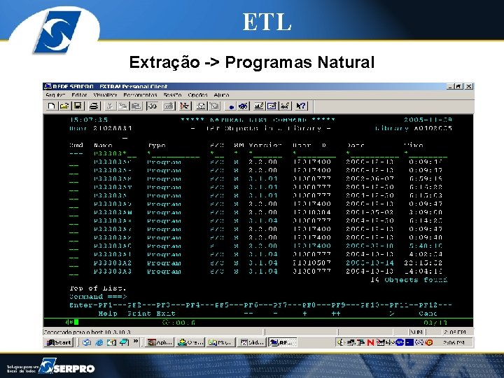 ETL Extração -> Programas Natural 