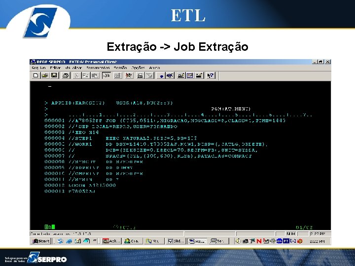 ETL Extração -> Job Extração 