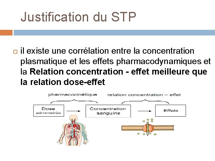 Justification du STP il existe une corrélation entre la concentration plasmatique et les effets