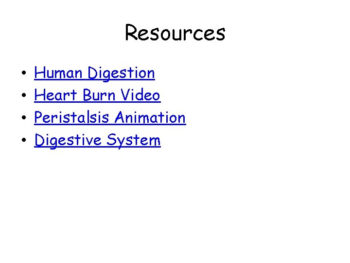 Resources • • Human Digestion Heart Burn Video Peristalsis Animation Digestive System 