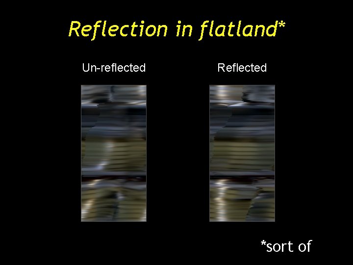 Reflection in flatland* Un-reflected Reflected *sort of Reflection in flatland* Un-reflected Reflected *sort of