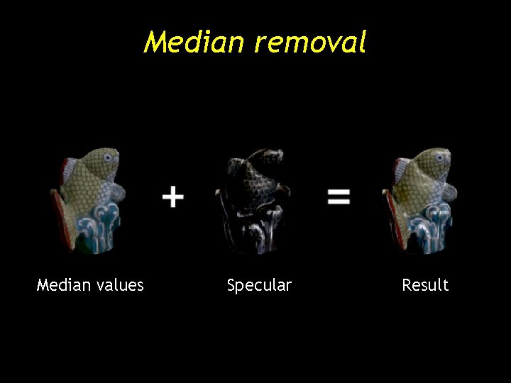 Median removal Median values Specular Result Median removal Median values Specular Result
