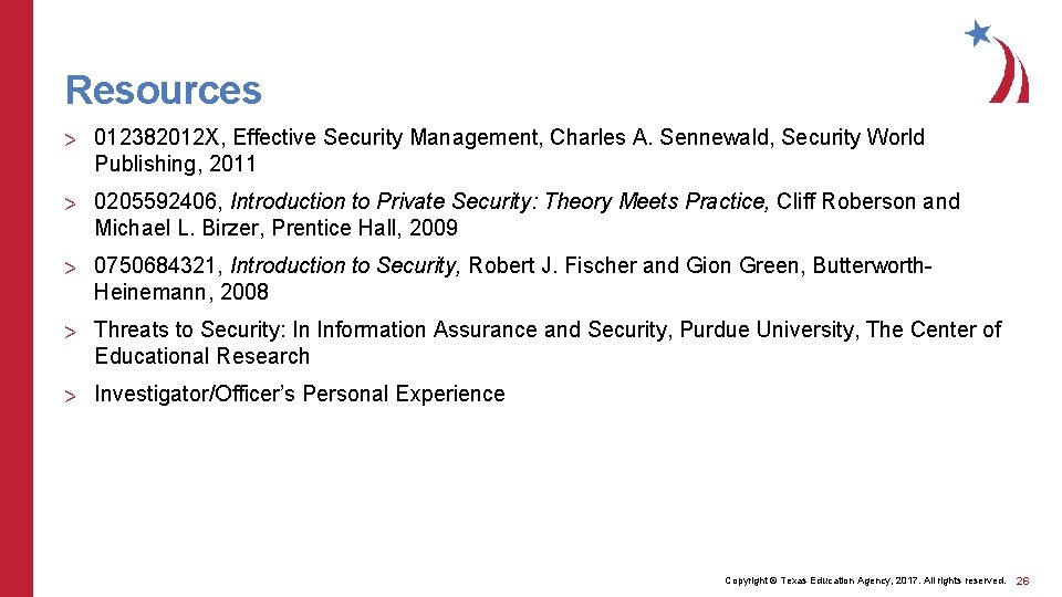 Resources > 012382012 X, Effective Security Management, Charles A. Sennewald, Security World Publishing, 2011