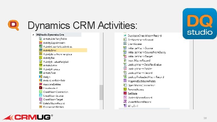 Dynamics CRM Activities: 26 