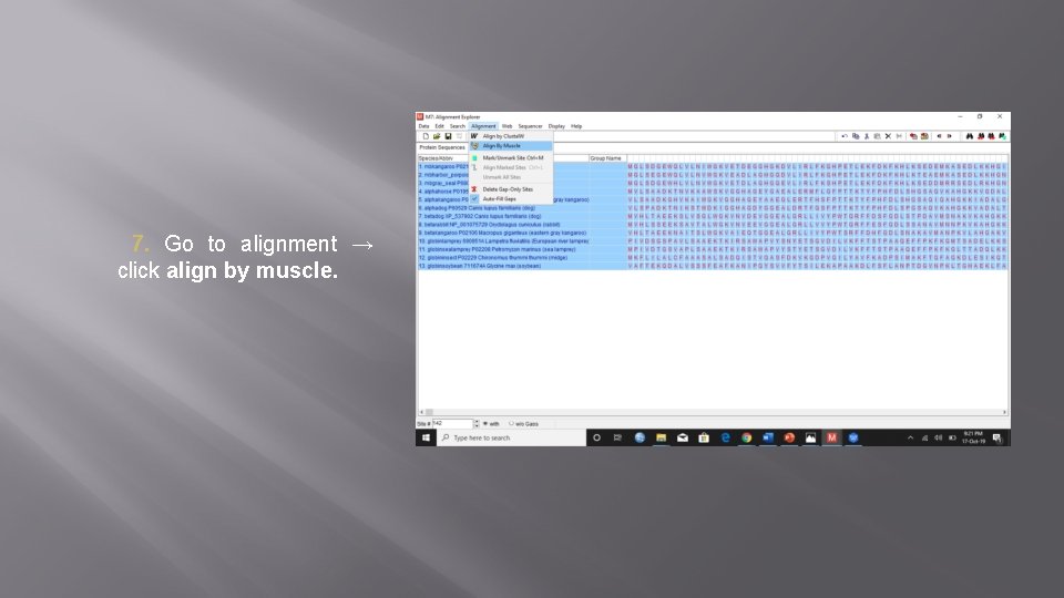 7. Go to alignment → click align by muscle. 