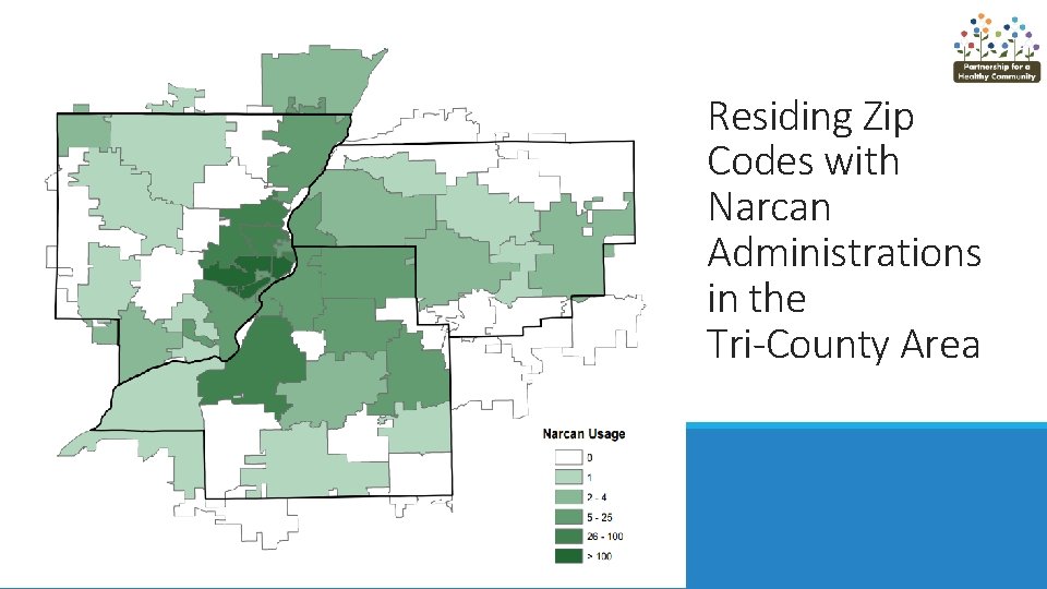 Residing Zip Codes with Narcan Administrations in the Tri-County Area 