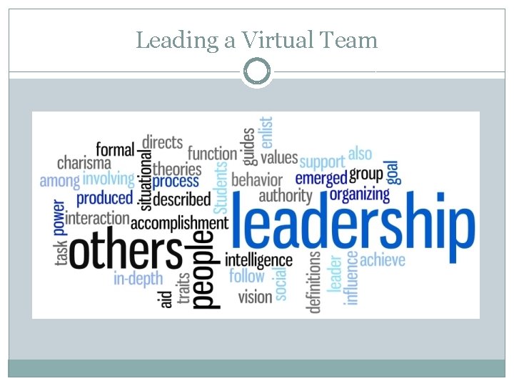 Leading a Virtual Team 