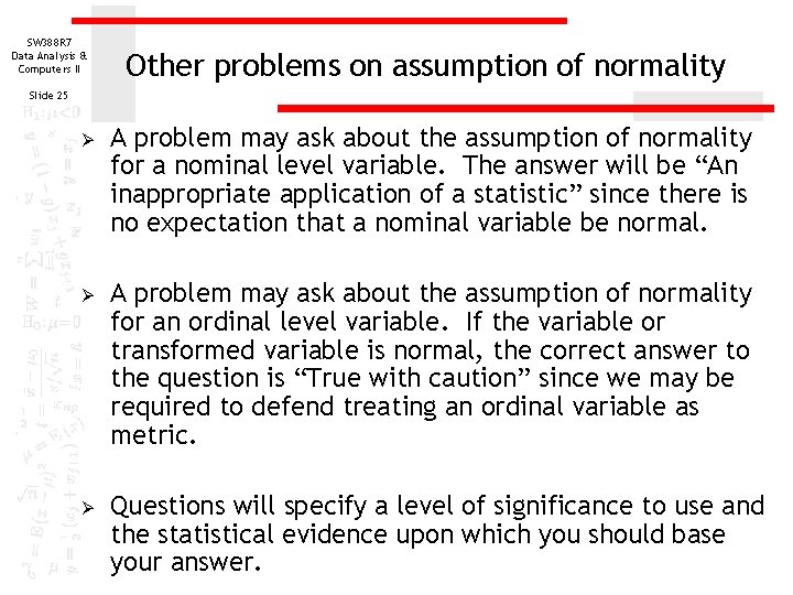 SW 388 R 7 Data Analysis & Computers II Other problems on assumption of SW 388 R 7 Data Analysis & Computers II Other problems on assumption of