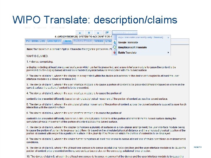 WIPO Translate: description/claims 
