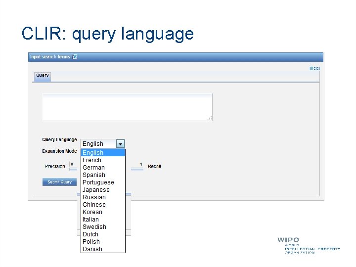 CLIR: query language 