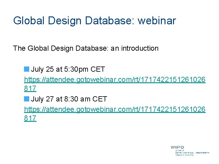 Global Design Database: webinar The Global Design Database: an introduction July 25 at 5: