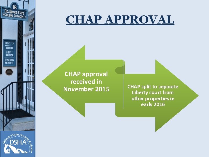 CHAP APPROVAL CHAP approval received in November 2015 CHAP split to separate Liberty court