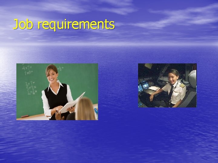 Job requirements 
