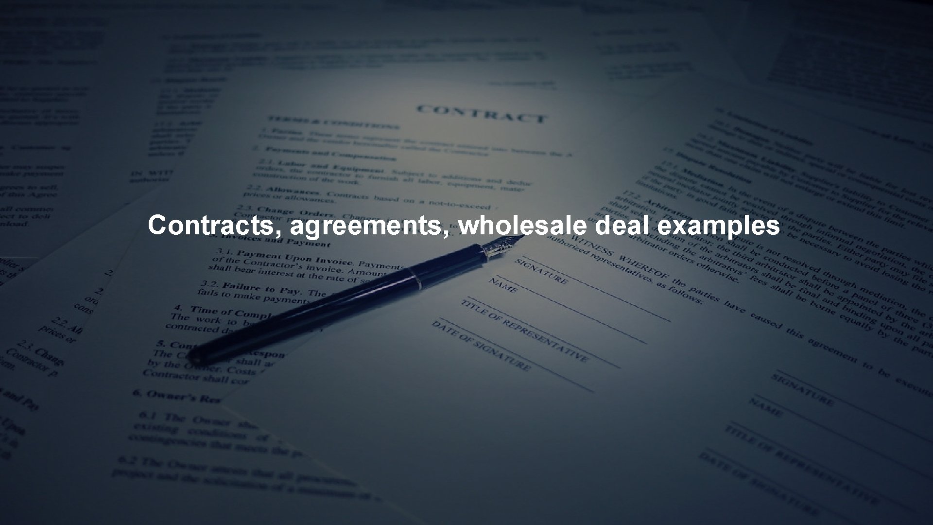 Contracts, agreements, wholesale deal examples RAISE PRIVATE FUNDS ™ Contracts, agreements, wholesale deal examples RAISE PRIVATE FUNDS ™