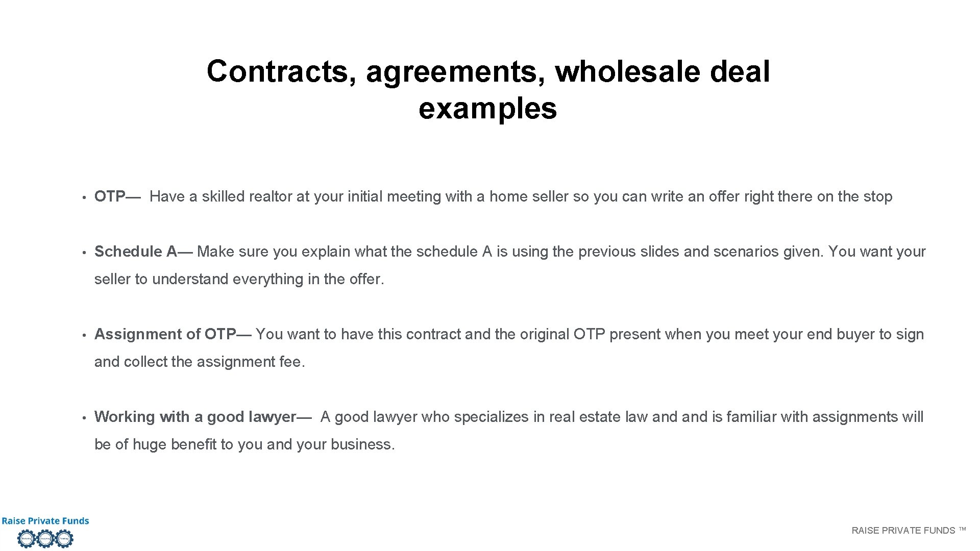 Contracts, agreements, wholesale deal examples • OTP— Have a skilled realtor at your initial Contracts, agreements, wholesale deal examples • OTP— Have a skilled realtor at your initial