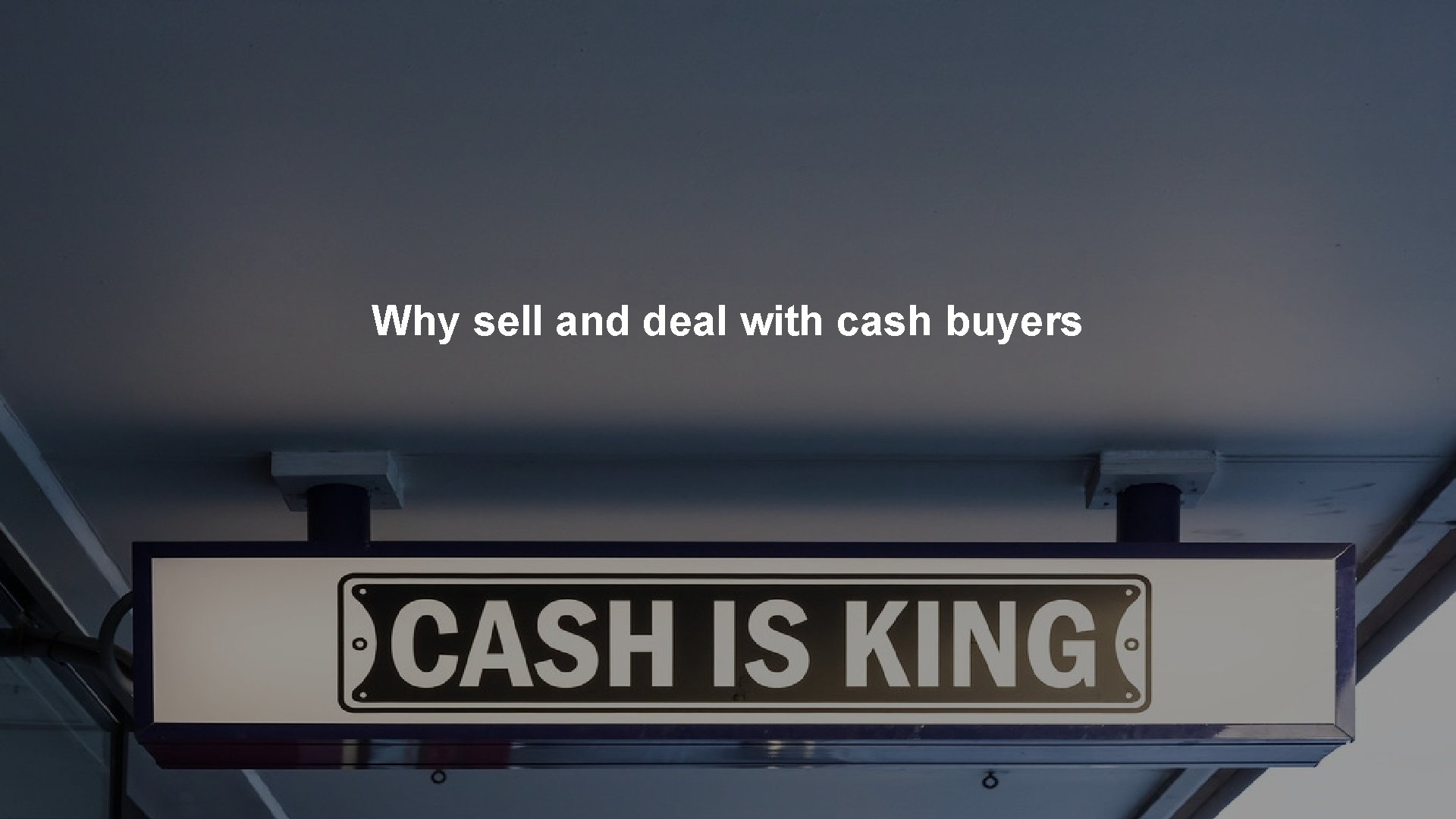 Why sell and deal with cash buyers RAISE PRIVATE FUNDS ™ Why sell and deal with cash buyers RAISE PRIVATE FUNDS ™